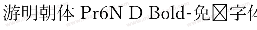游明朝体 Pr6N D Bold字体转换